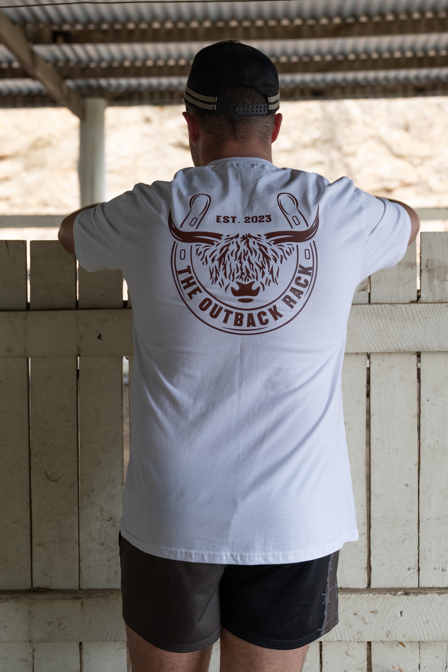 Men's Classic T-Shirt - White/Brown