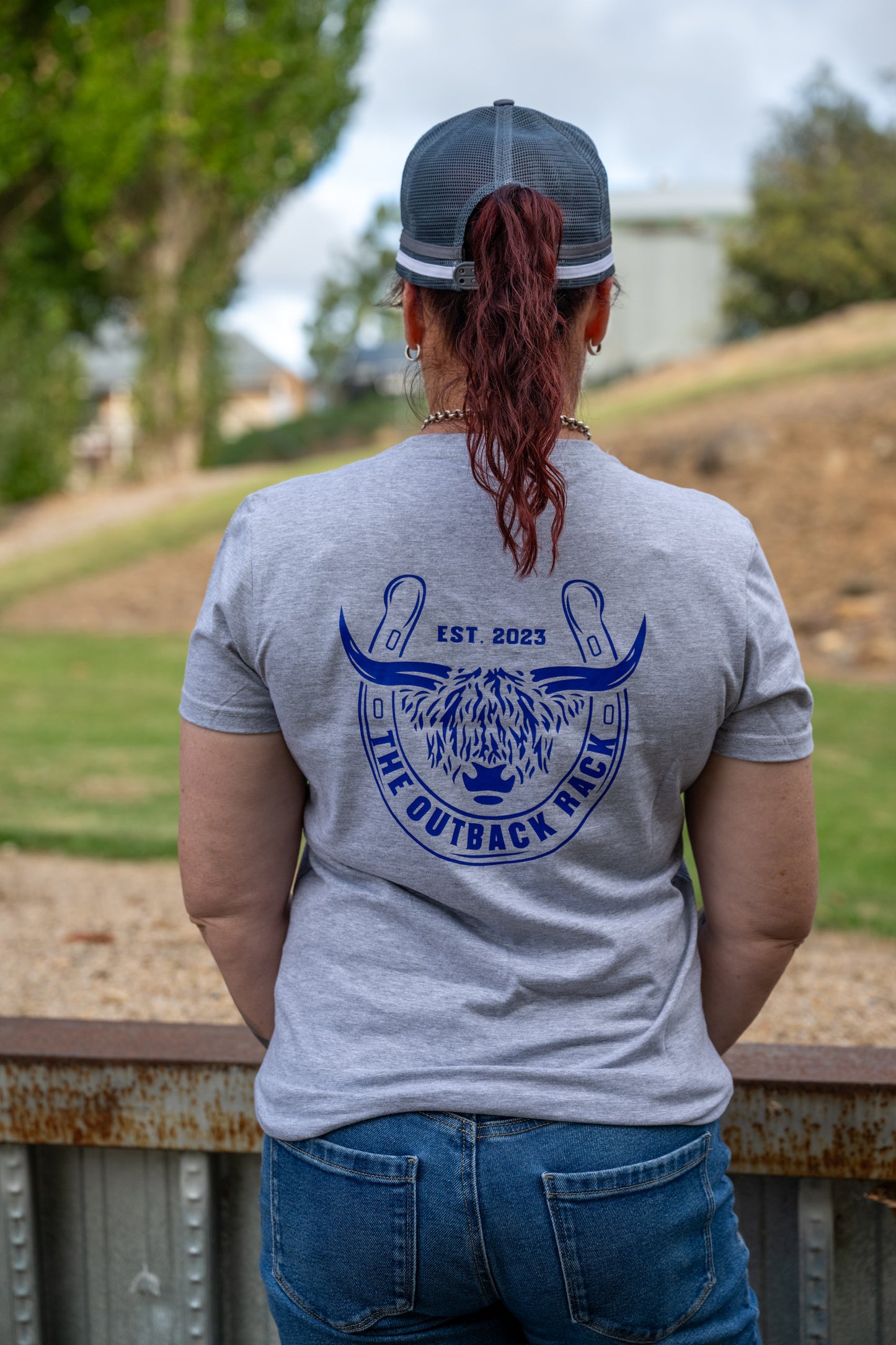 Women's Classic V-Neck T-Shirt - Grey/Blue