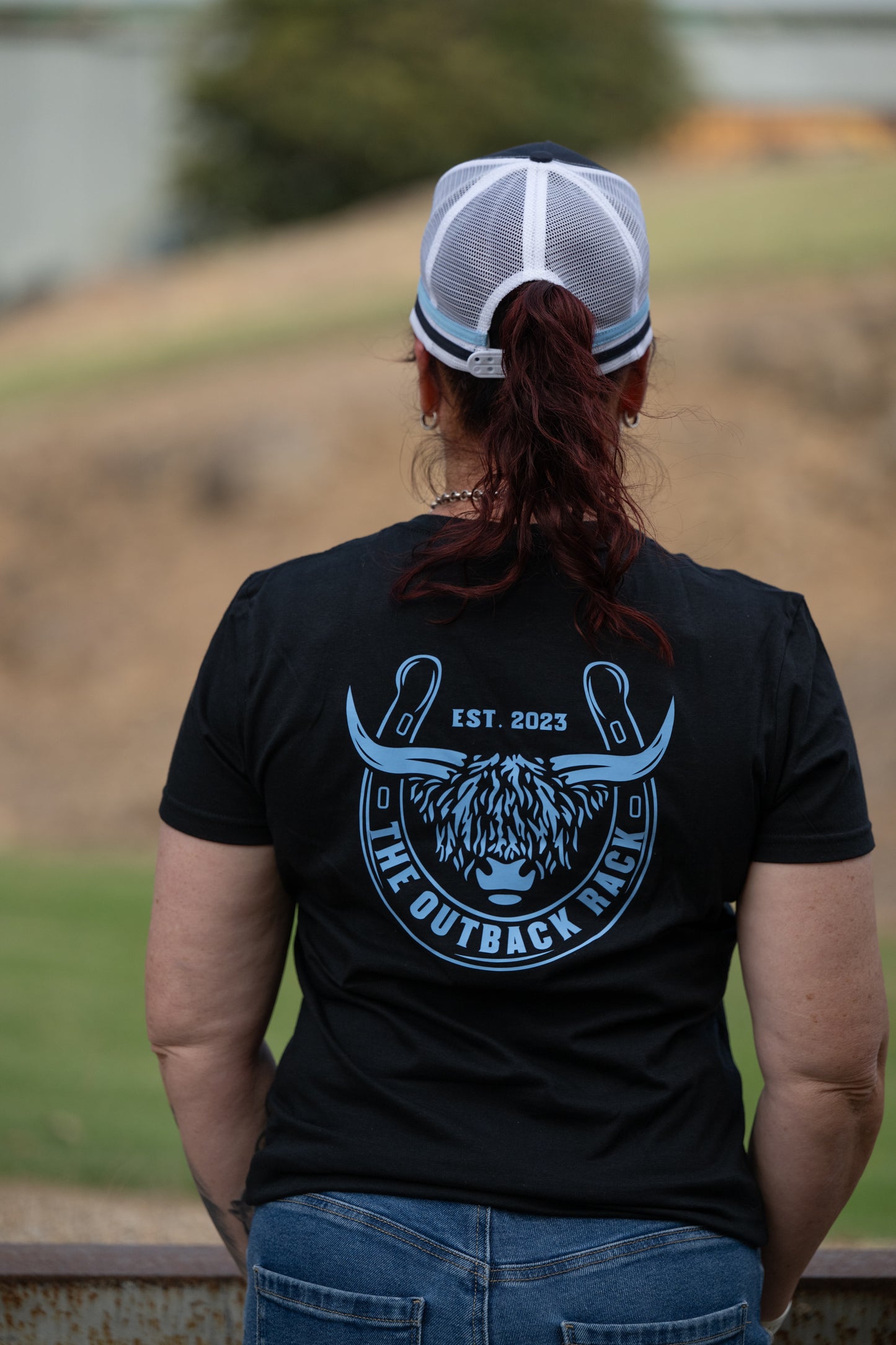 Women's Classic V-Neck T-Shirt - Black/Blue