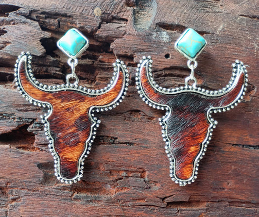 Brindle Longhorn Earrings