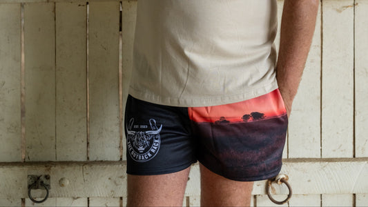 Men's Footy Shorts - Outback Sunset