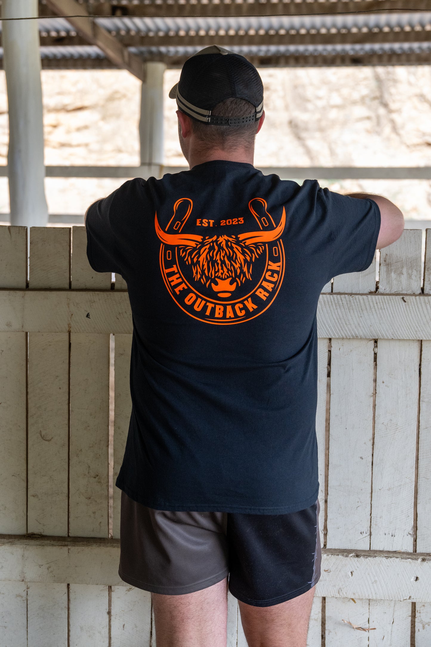 Men's Classic T-Shirt - Black/Orange