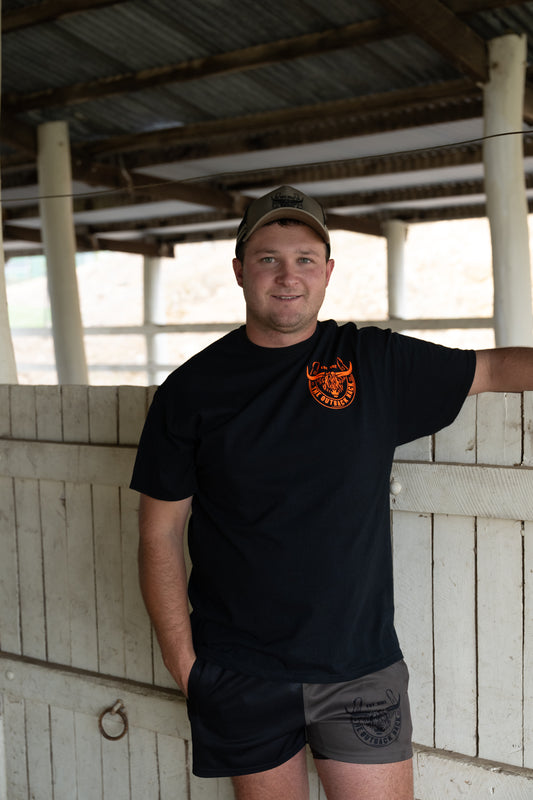 Men's Classic T-Shirt - Black/Orange