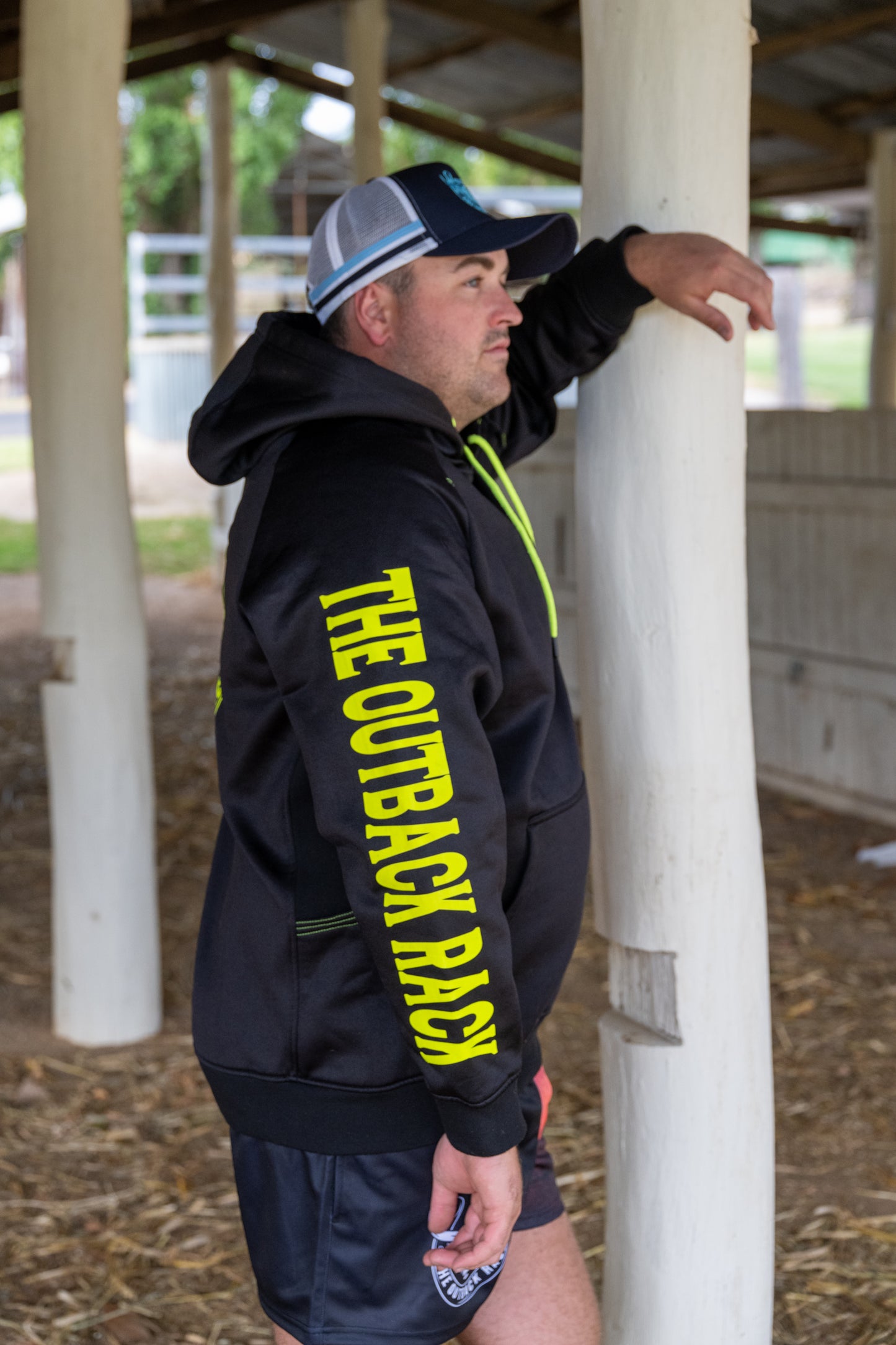 Premium Fleece Work Hoodie - Black/Neon Yellow