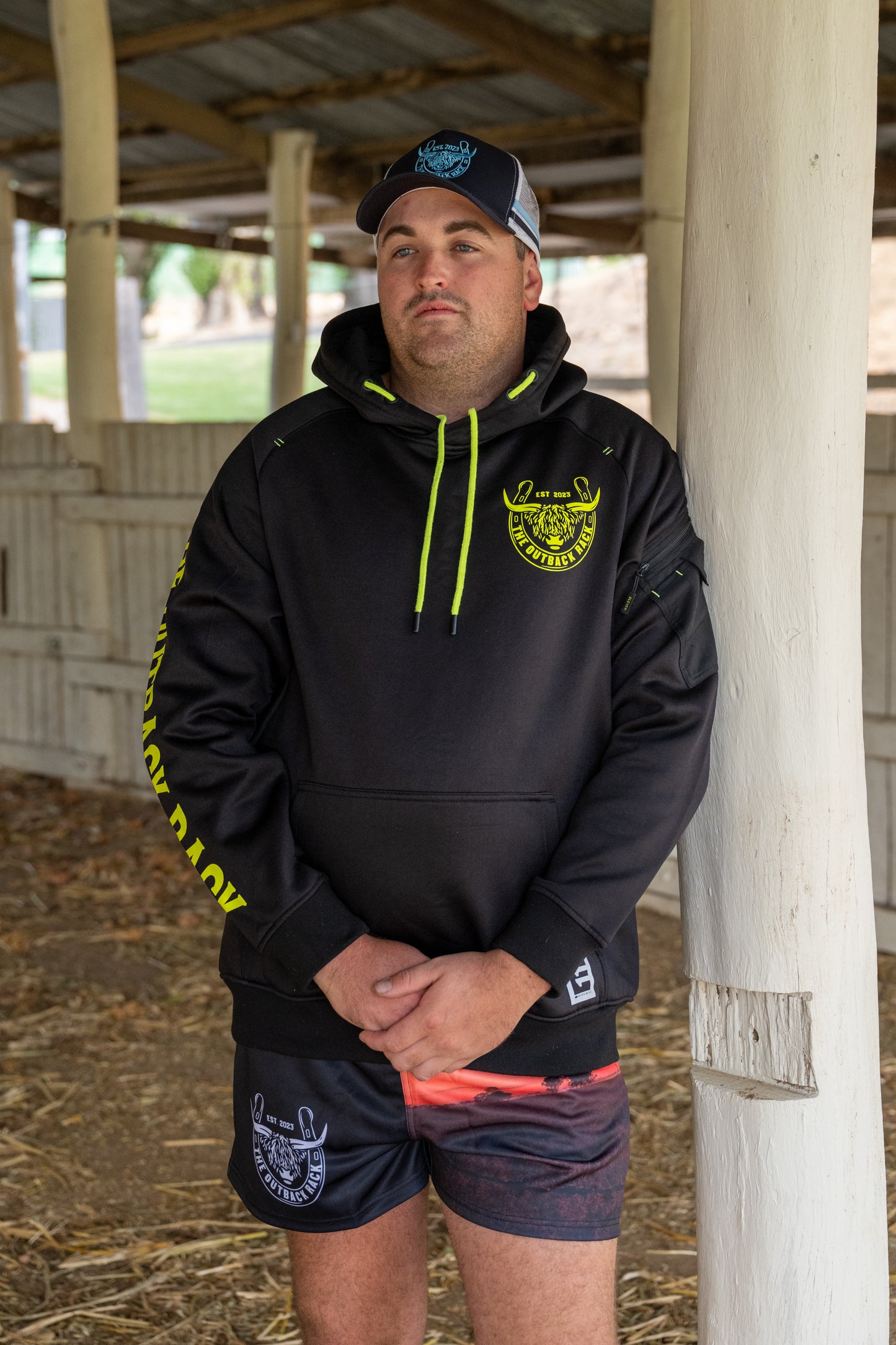 Premium Fleece Work Hoodie - Black/Neon Yellow